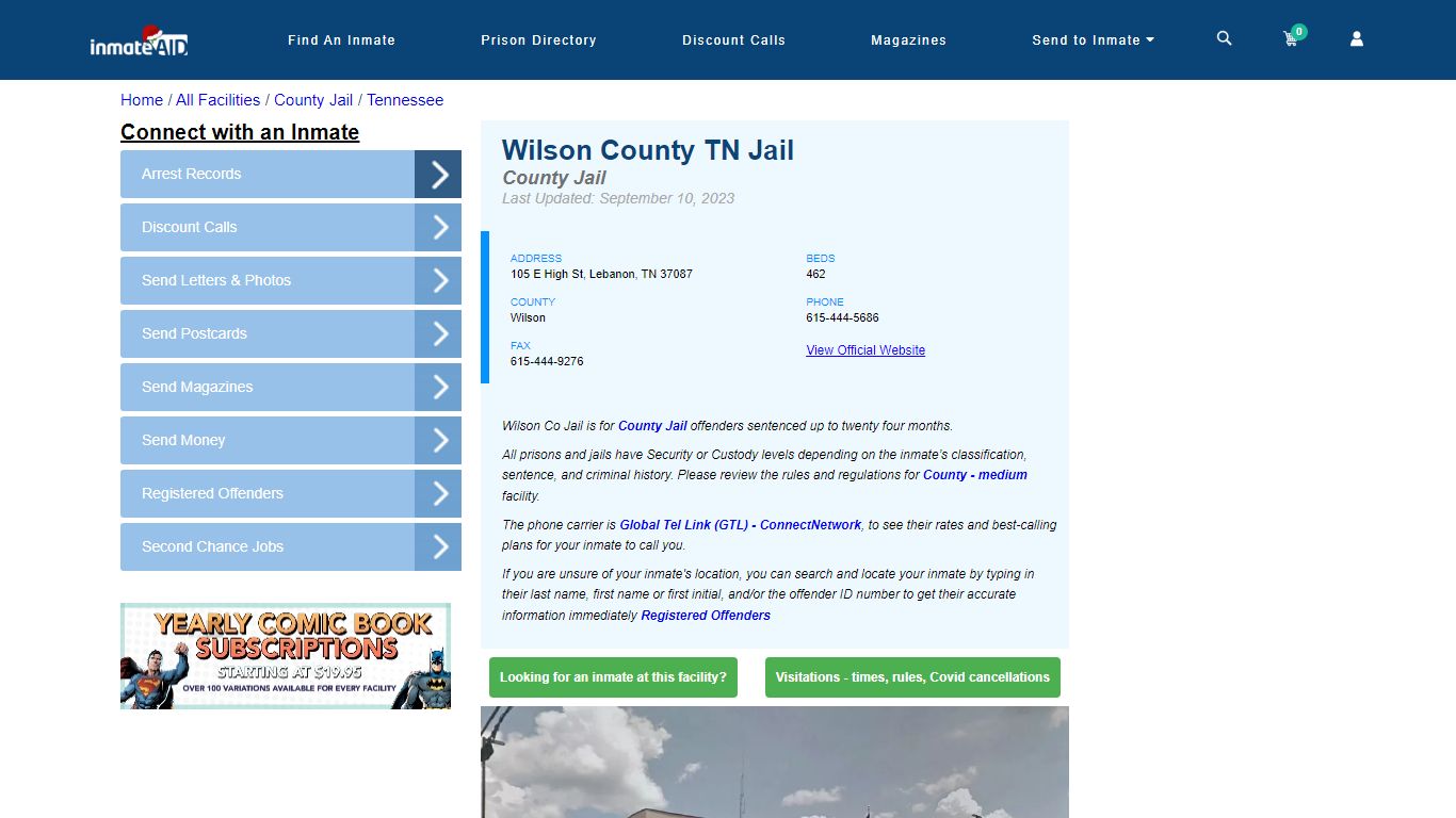 Wilson County TN Jail - Inmate Locator - Lebanon, TN
